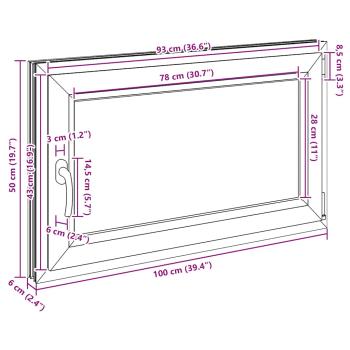Kellerfenster "RISOR" 100x50 cm Drehkipp DIN Rechts Weiß