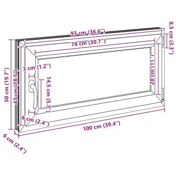 Kellerfenster "RISOR" 100x50 cm Drehkipp DIN Rechts Anthrazit