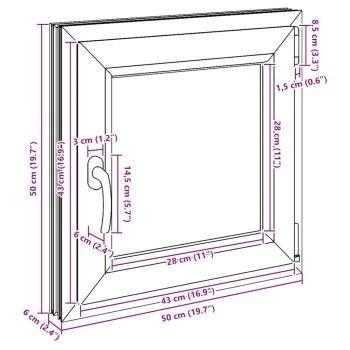 Kellerfenster "RISOR" 50x50 cm Drehkipp DIN Rechts Anthrazit