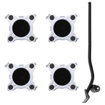 ARDEBO.de - Möbelrollen 4 Stk. mit Heber 15,5x15,5x5,5 cm Stahl 1000 kg