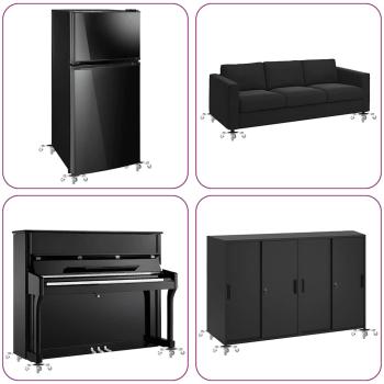 Möbelrollen 4 Stk. mit Heber 15,5x15,5x5,5 cm Stahl 1000 kg