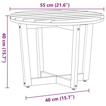 Garten-Beistelltisch Rund Ø55x40 cm Massivholz Akazie