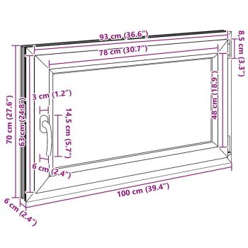Kellerfenster "RISOR" 100x70 cm Drehkipp DIN Rechts Weiß