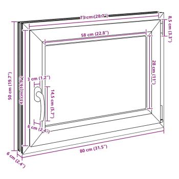 Kellerfenster "RISOR" 80x50 cm Drehkipp DIN Rechts Weiß
