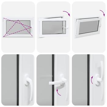 Kellerfenster "RISOR" 90x50 cm Drehkipp DIN Links Weiß