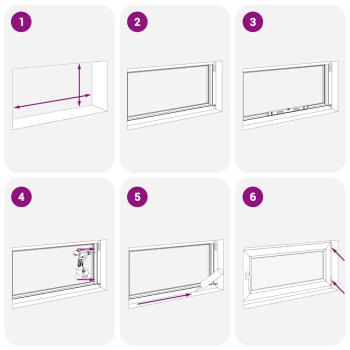 Kellerfenster "RISOR" 90x50 cm Drehkipp DIN Links Weiß