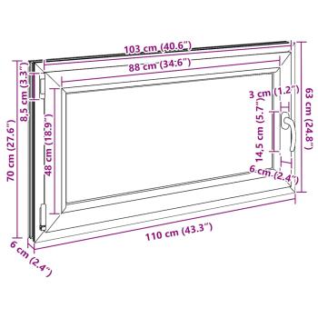 Kellerfenster "RISOR" 110x70 cm Drehkipp DIN Links Anthrazit