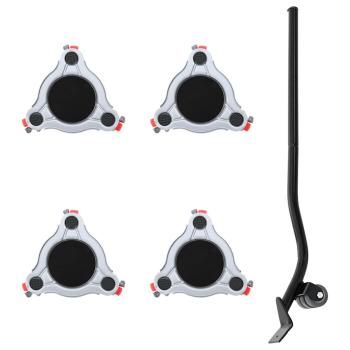 ARDEBO.de - Möbelrollen 4 Stk. mit Heber 14,5x13,5x4 cm Stahl 400 kg