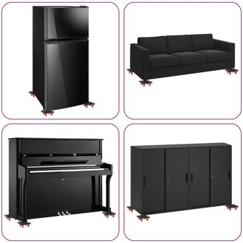 Möbelrollen 4 Stk. mit Heber Schwarz 13,5x13,5x4,2 cm 300 kg