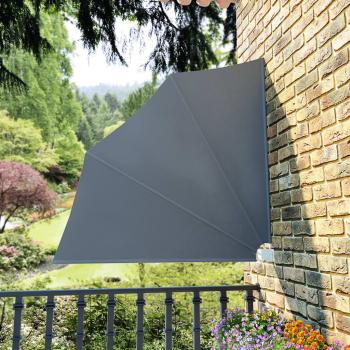 ARDEBO.de - Faltbarer Balkonfächer Grau 140×140 cm