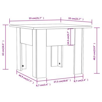 Couchtisch Grau Sonoma 55x55x42 cm Holzwerkstoff