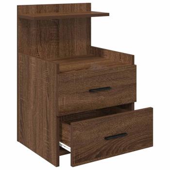 Nachttisch mit 2 Schubladen Braune Eiche 40x36,5x62 cm