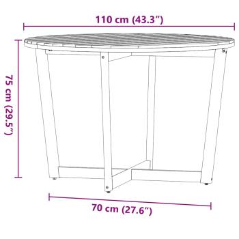 Garten-Esstisch Rund Ø110x75 cm Massivholz Akazie
