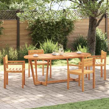 Garten-Esstisch Oval 200x90x75 cm Massivholz Akazie