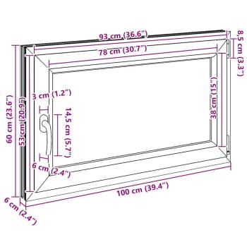 Kellerfenster "RISOR" 100x60 cm Drehkipp DIN Rechts Weiß
