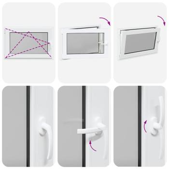 Kellerfenster "RISOR" 90x70 cm Drehkipp DIN Links Weiß