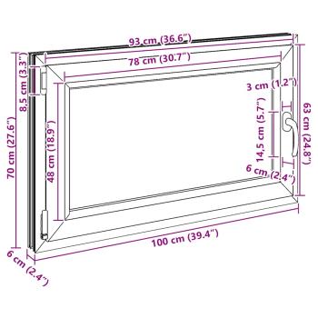 Kellerfenster "RISOR" 100x70 cm Drehkipp DIN Links Anthrazit