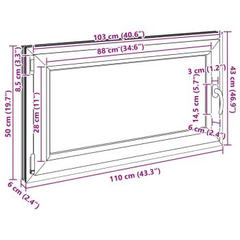Kellerfenster "RISOR" 110x50 cm Drehkipp DIN Links Anthrazit
