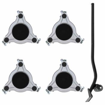 ARDEBO.de - Möbelrollen 4 Stk. mit Heber 19x17,5x6 cm Stahl 1000 kg