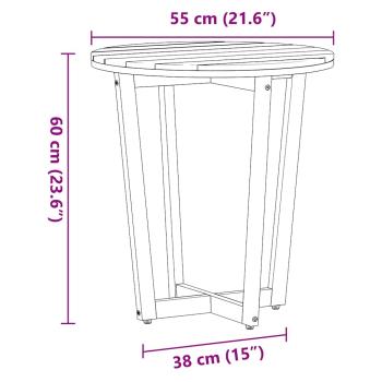 Garten-Beistelltisch Rund Ø55x60 cm Massivholz Akazie
