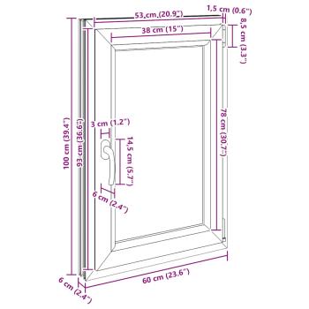 Kellerfenster "RISOR" 60x100 cm Drehkipp DIN Rechts Weiß