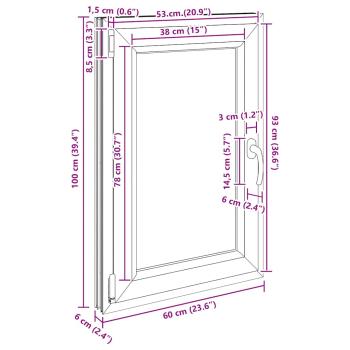 Kellerfenster "RISOR" 60x100 cm Drehkipp DIN Links Weiß