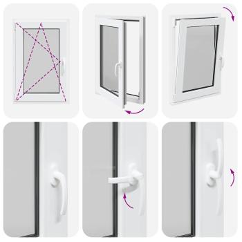 Kellerfenster "RISOR" 60x100 cm Drehkipp DIN Links Weiß