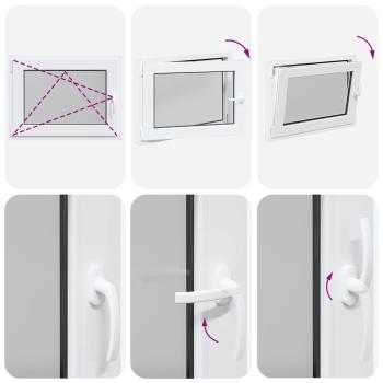 Kellerfenster "RISOR" 80x50 cm Drehkipp DIN Links Weiß