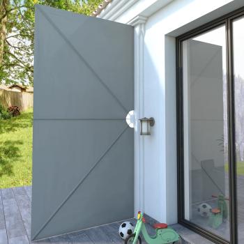 Faltbarer Terrassen-Seitenfächer Grau 400×200 cm