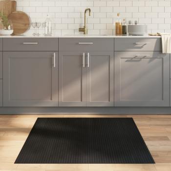 ARDEBO.de - Teppich Rechteckig Schwarz 100x100 cm Bambus