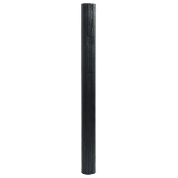 Teppich Rechteckig Schwarz 100x100 cm Bambus