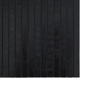 Teppich Rechteckig Schwarz 100x100 cm Bambus