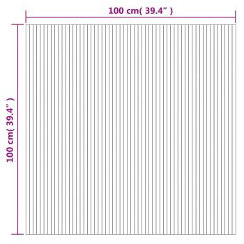 Teppich Rechteckig Schwarz 100x100 cm Bambus