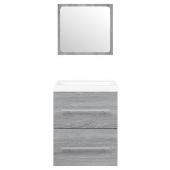 Waschbeckenschrank mit Einbaubecken Grau Sonoma Holzwerkstoff