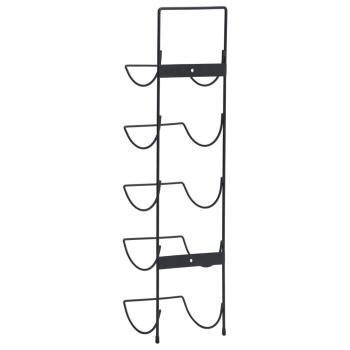 Wand-Weinregal für 5 Flaschen Schwarz Eisen