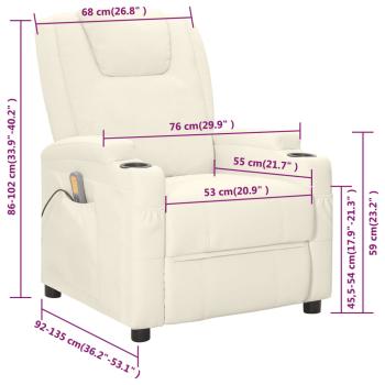 Massagesessel Cremeweiß Kunstleder
