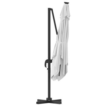 Terrassenschirm Sand Polyesterdach 3m Verstellbare Armlehnen