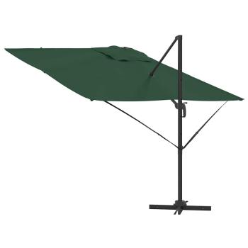Freischwingender Roma-Parasol Grün 286x285x265 cm Aluminium