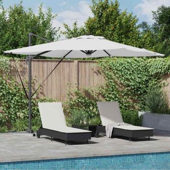 ARDEBO.de - Freischwinger Roma Sonnenschirm mit LEDs Sand 286x285x270 cm Aluminium