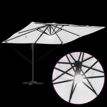 Freischwinger Roma Sonnenschirm mit LEDs Sand 286x285x270 cm Aluminium