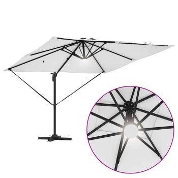 Freischwinger Roma Sonnenschirm mit LEDs Sand 286x285x270 cm Aluminium