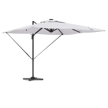 Freischwinger Roma Sonnenschirm mit LEDs Sand 286x285x270 cm Aluminium