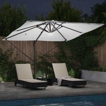 Freischwinger Roma Sonnenschirm mit LEDs Sand 286x285x270 cm Aluminium