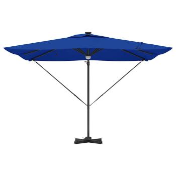 Freischwinger Roma Sonnenschirm mit LEDs Azurblau 286x285x270 cm Aluminium
