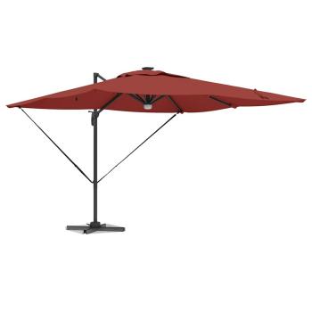 Freischwingende Roma-Parasol mit LEDs Terracotta 286x285x270 cm Aluminium