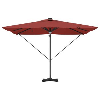 Freischwingende Roma-Parasol mit LEDs Terracotta 286x285x270 cm Aluminium