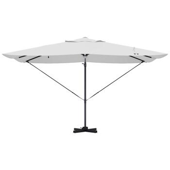Freischwingender Sonnenschirm Sand Polyester, Aluminium Groß