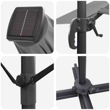 Freischwingender Schirm - Anthrazit Anthrazit Polyester Groß