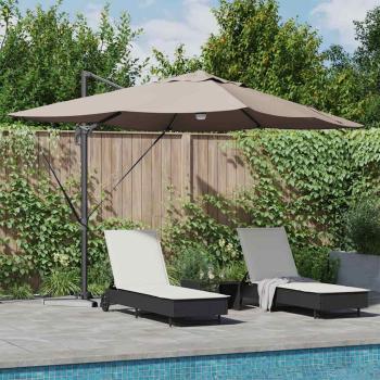 ARDEBO.de - Cantilever Sonnenschirm - Taupe Taupe Stoff Groß Höhenverstellbar