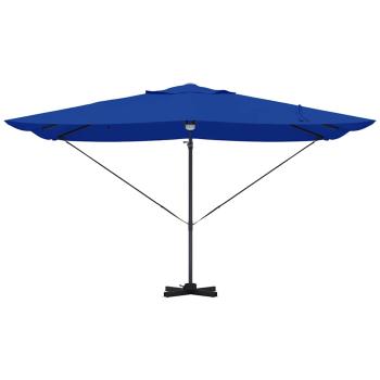 Azurblauer freischwingender Sonnenschirm Azurblau Polyesterstoff